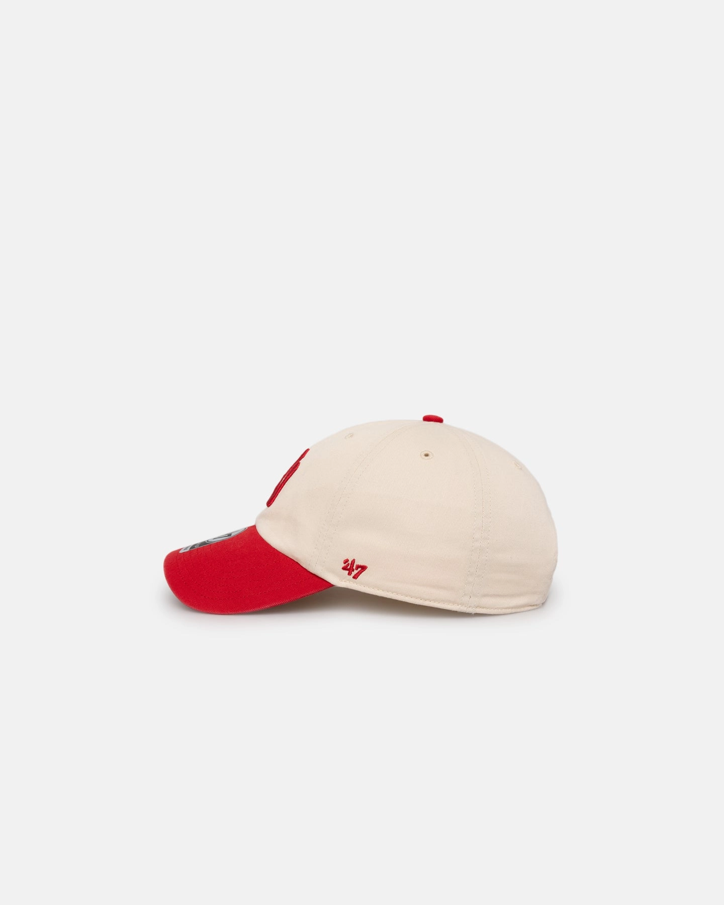 47 Brand New York Yankees Two-Tone Clean Up Strapback Natural/Red