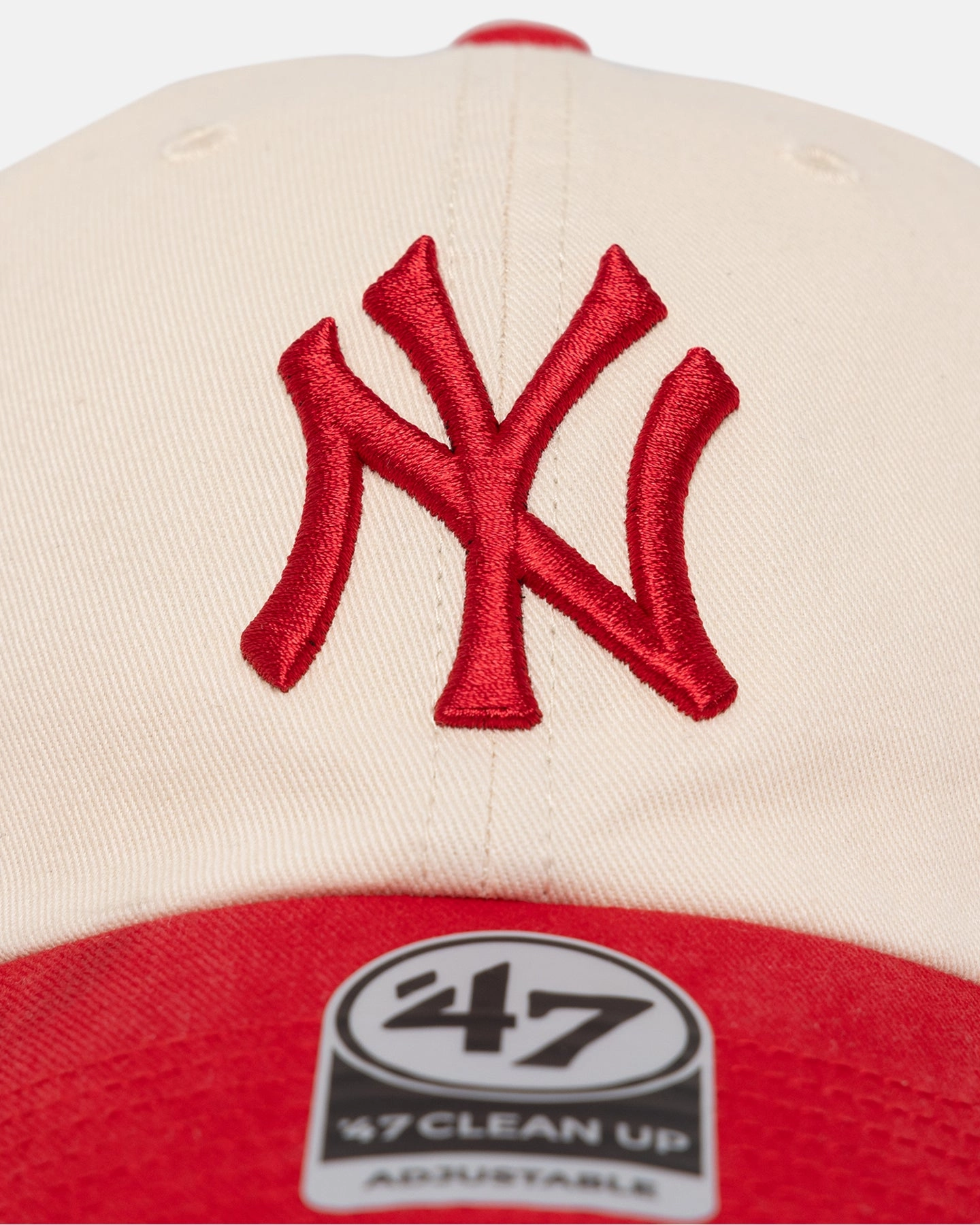 47 Brand New York Yankees Two-Tone Clean Up Strapback Natural/Red