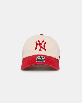47 Brand New York Yankees Two-Tone Clean Up Strapback Natural/Red