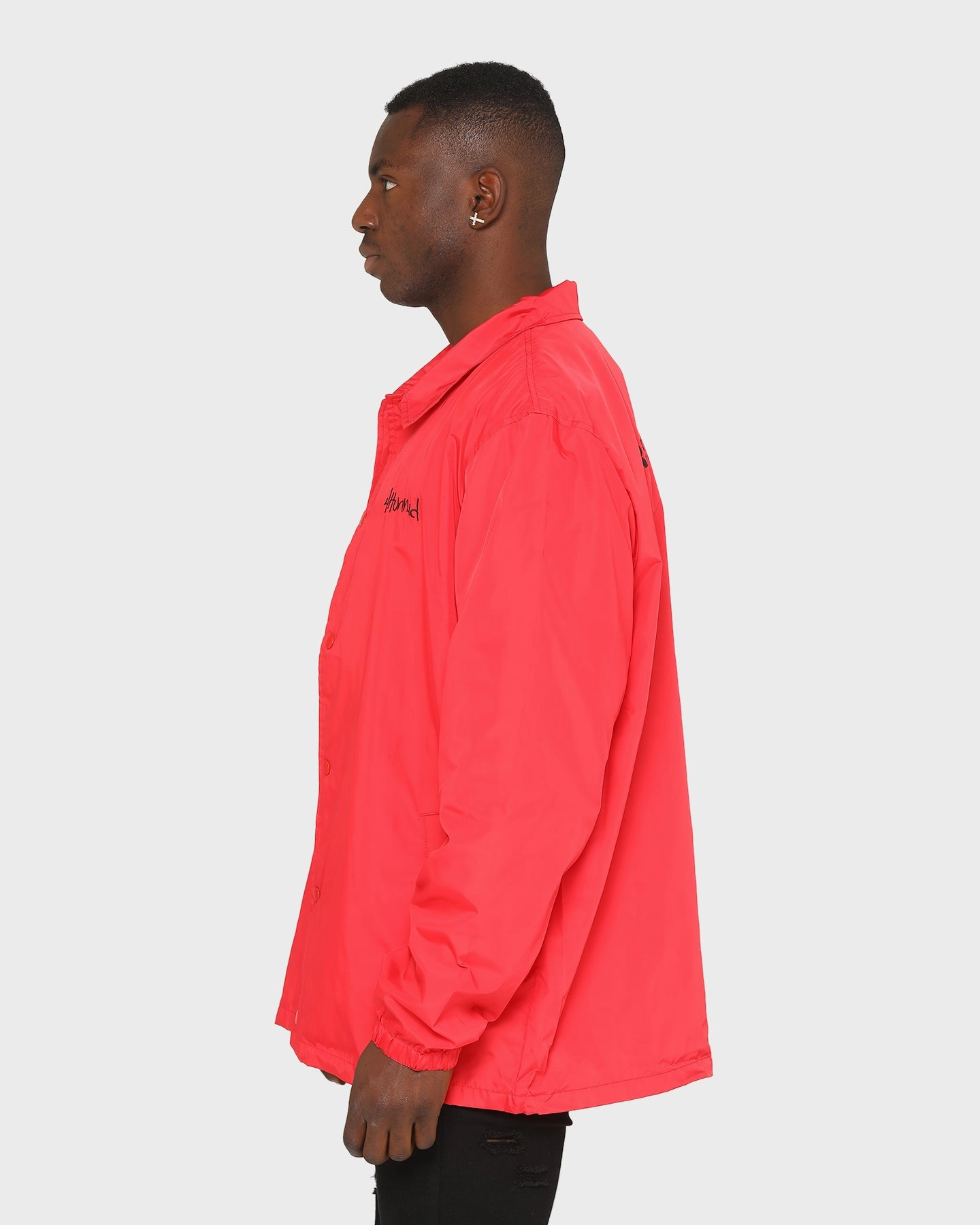 4Hunnid Men's Free the Homies Coach Jacket Red