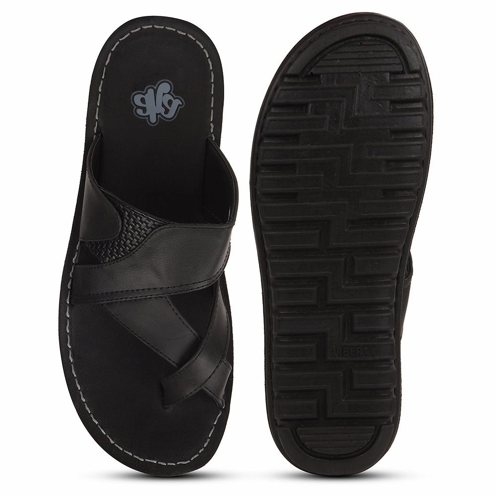 A-HA Black Casual Slipper For Men 2137-50 By Liberty
