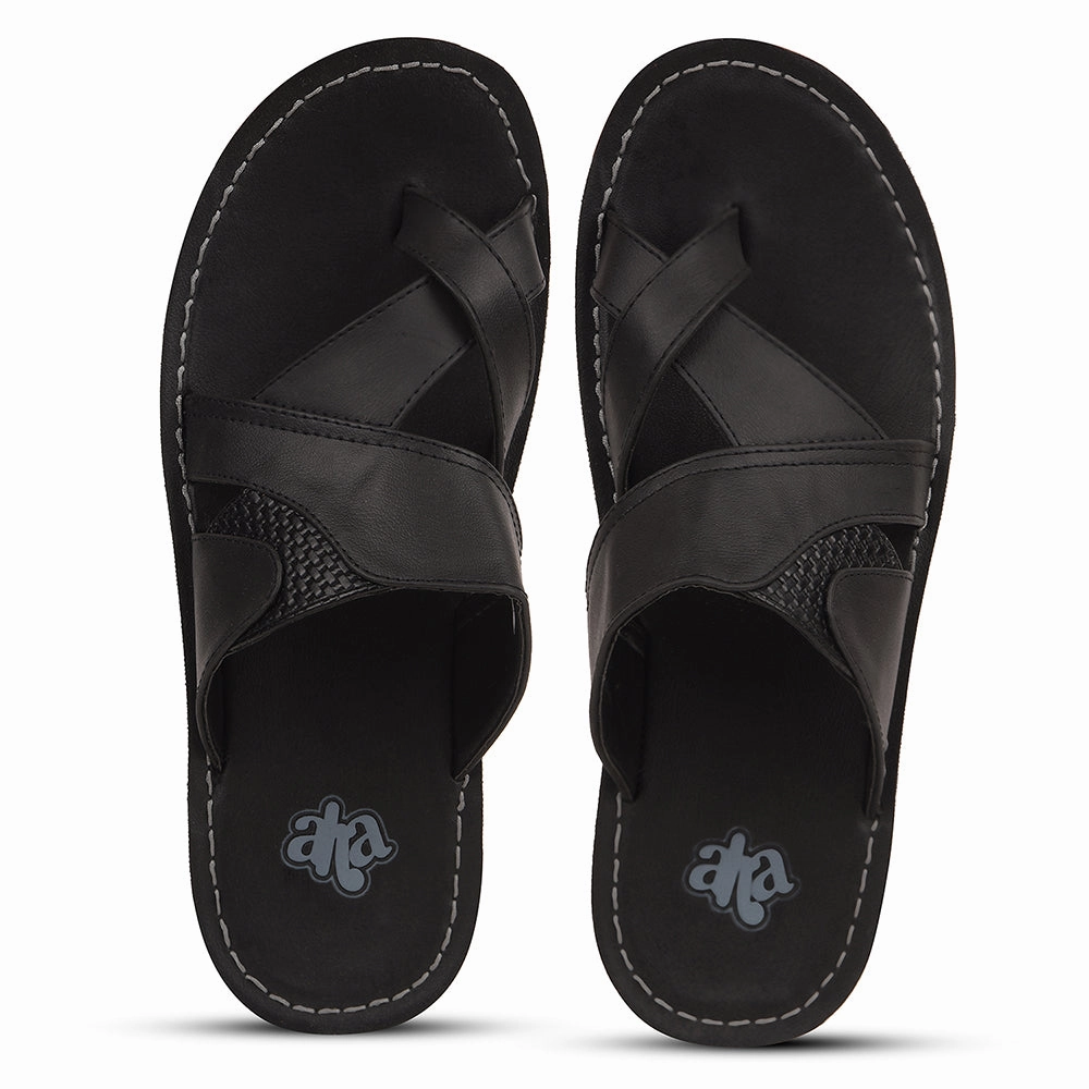 A-HA Black Casual Slipper For Men 2137-50 By Liberty