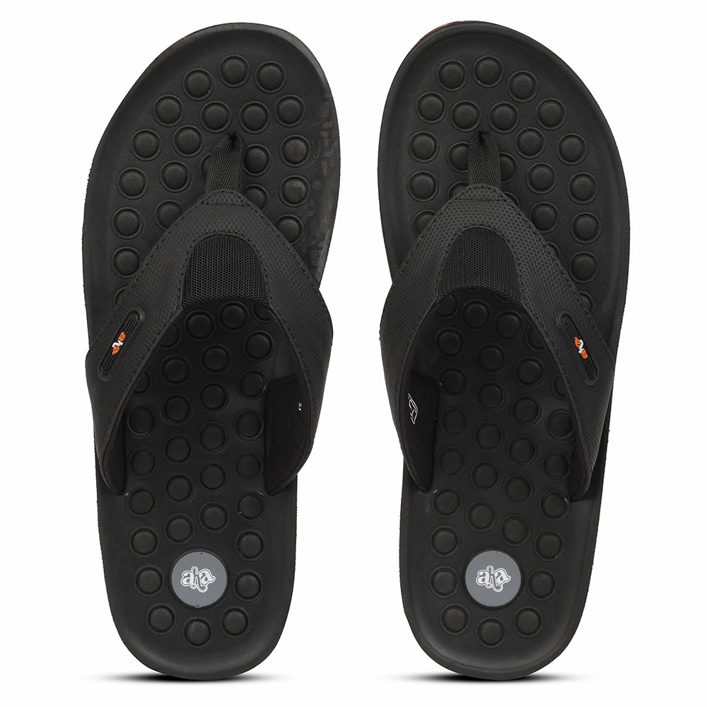 A-HA Black Casual Slipper For Men ANCO-11 By Liberty