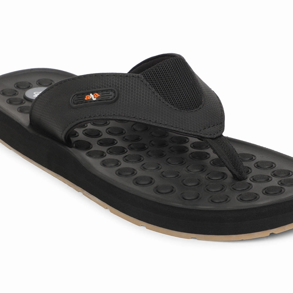 A-HA Black Casual Slipper For Men ANCO-11 By Liberty