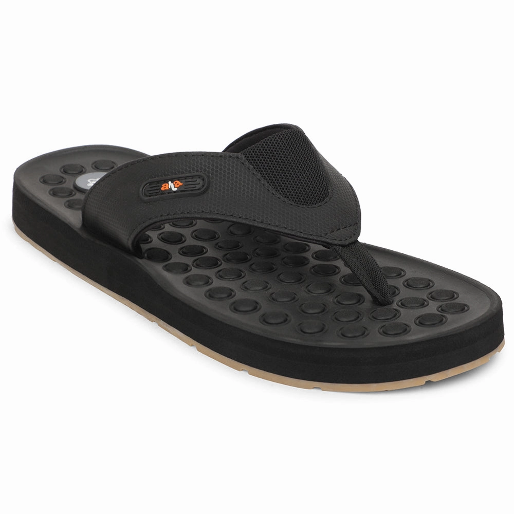 A-HA Black Casual Slipper For Men ANCO-11 By Liberty