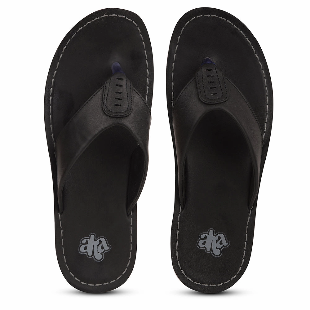 A-HA Black Casual Slipper For Men MPU-57 By Liberty