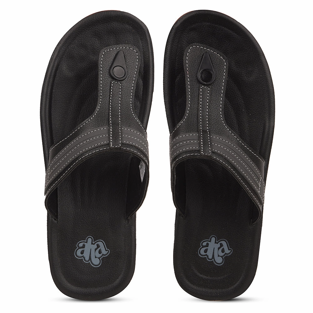 A-HA Black Casual Slipper For Men MPU-61 By Liberty