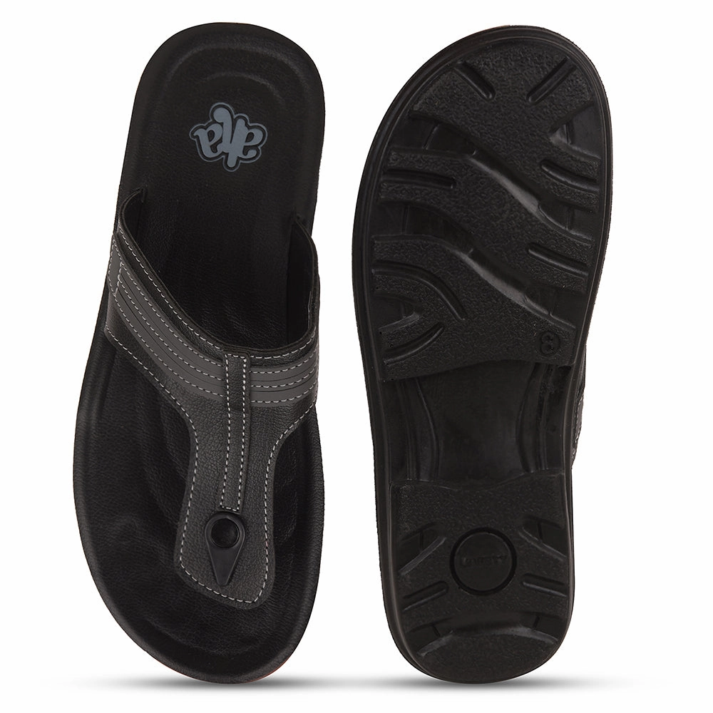 A-HA Black Casual Slipper For Men MPU-61 By Liberty