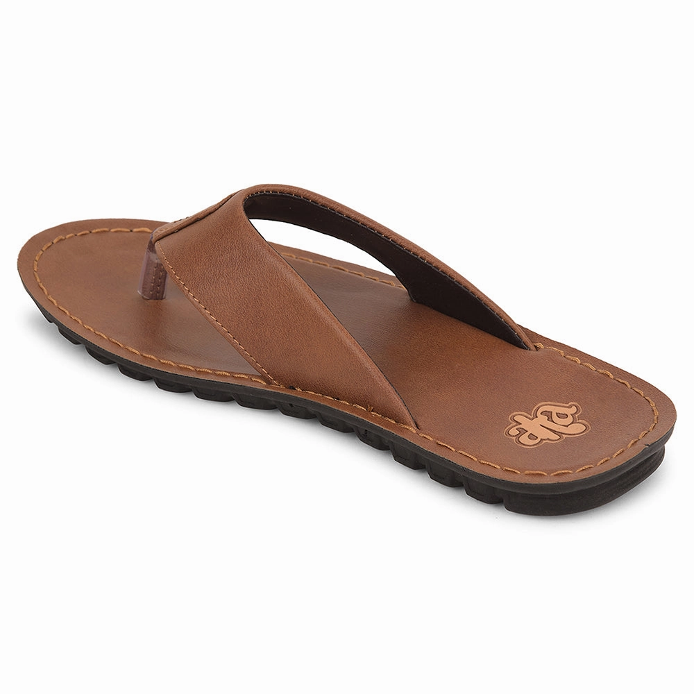 A-HA Tan Casual Slipper For Men MPU-57 By Liberty