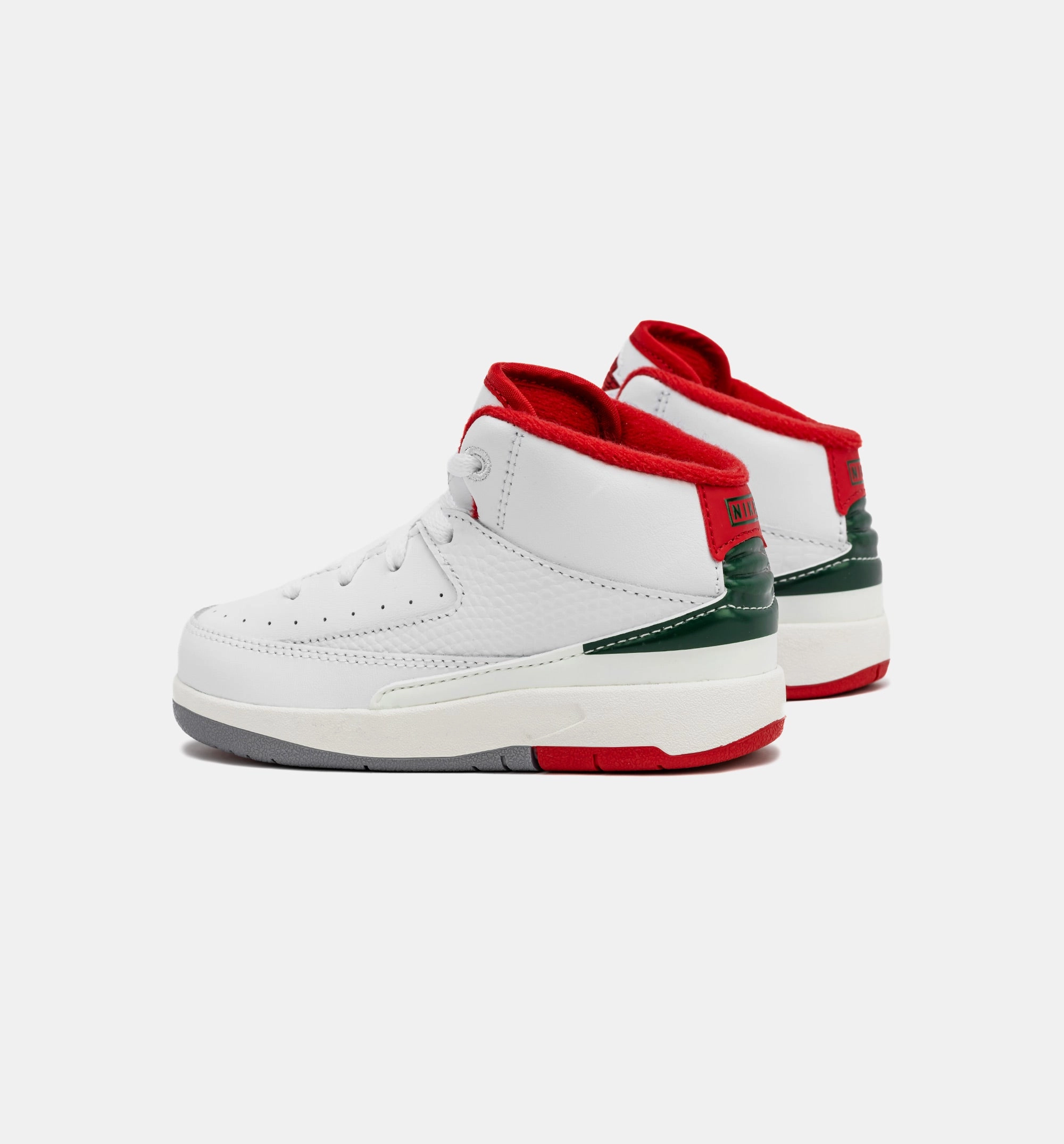 Air Jordan 2 Retro Italy Infant Toddler Lifestyle Shoe - Black/Fire Red/Sail/Cement Grey