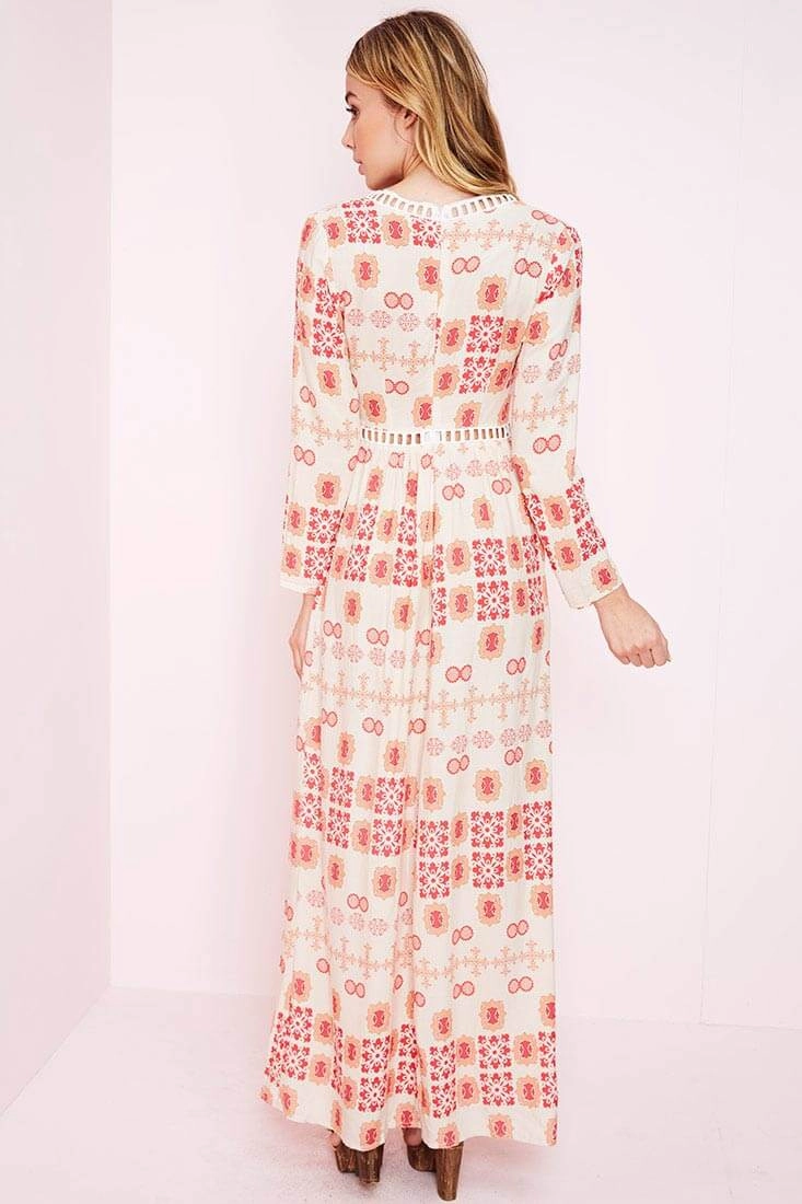 Avery Casual Maxi Dress Red Print