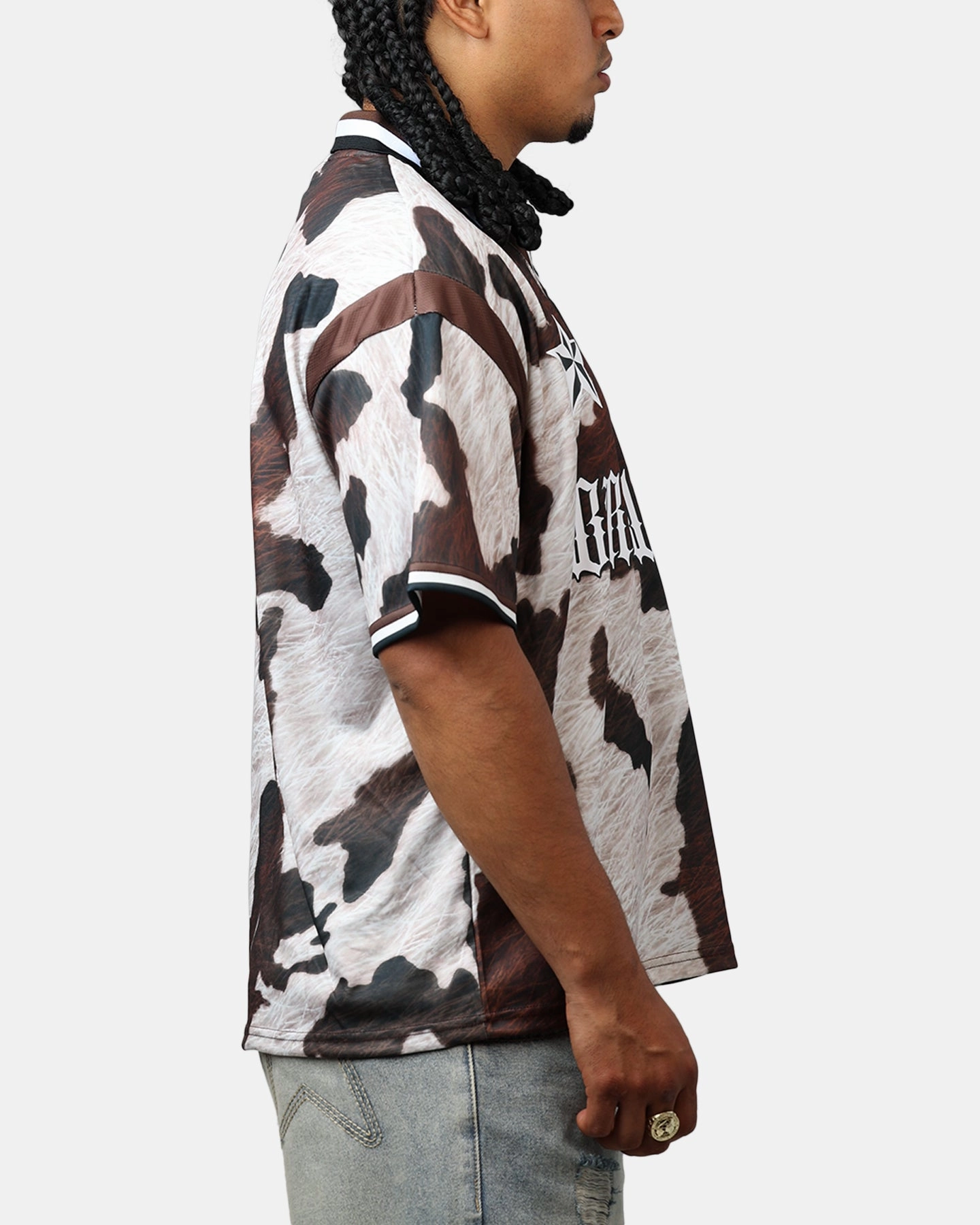 Bravest Cow Print Jersey Brown/White