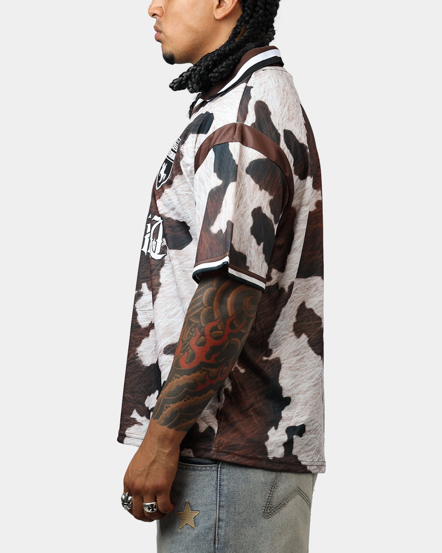 Bravest Cow Print Jersey Brown/White