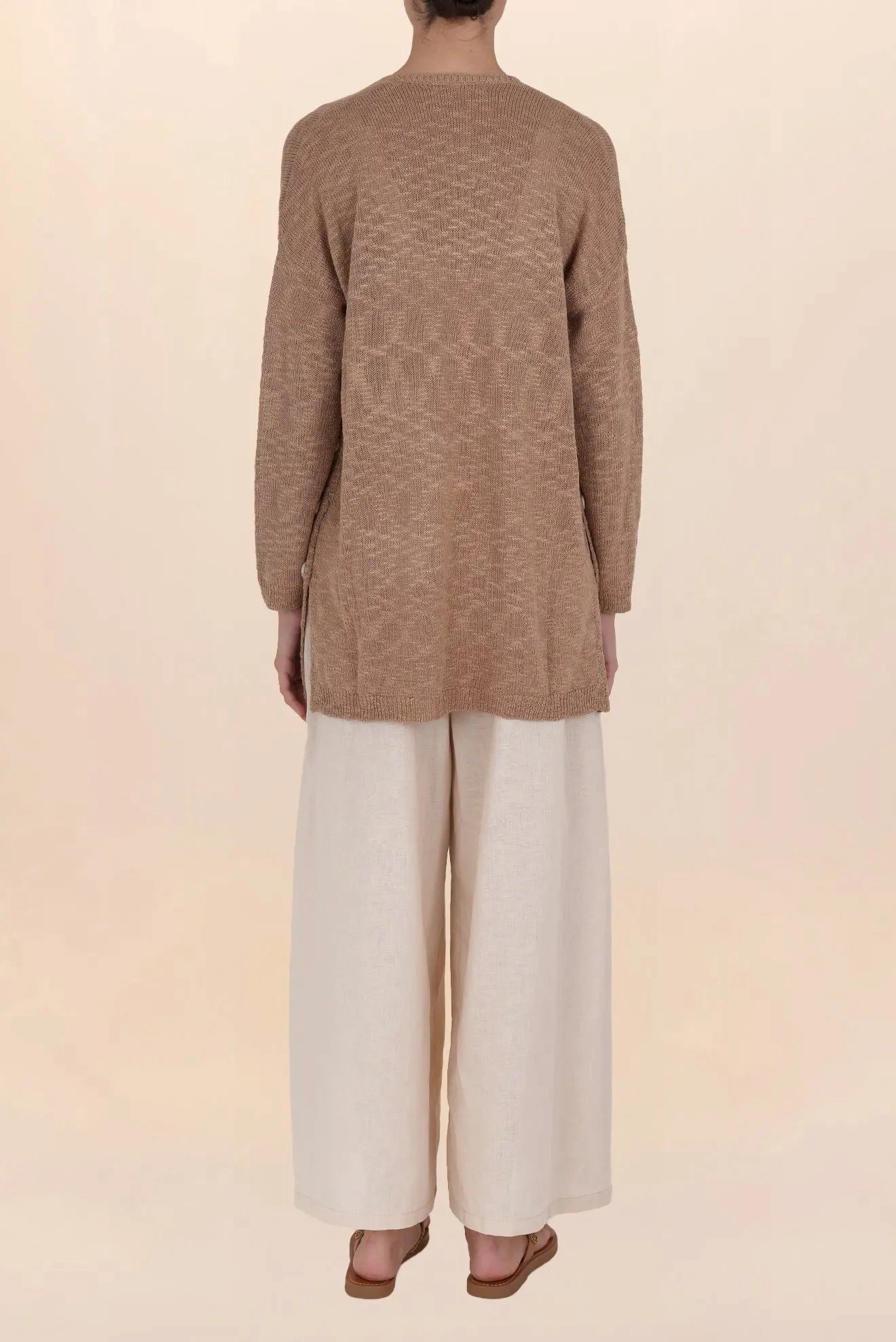 CARDIGAN CON BOLSILLOS PERLA TAUPE
