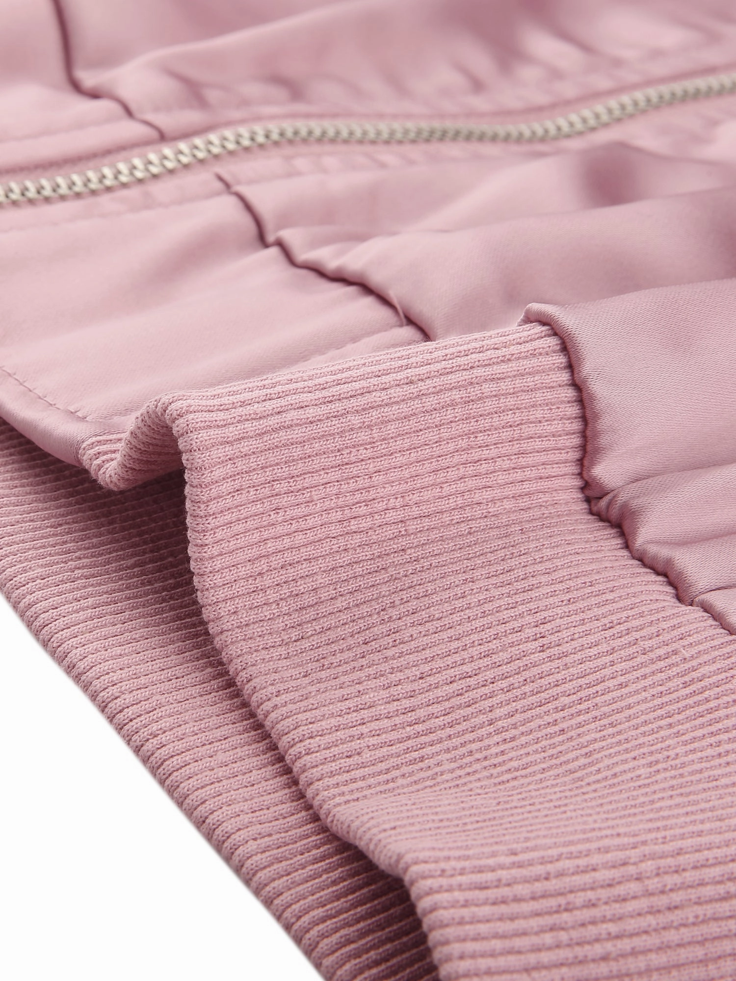 Casual Zipper Front Satin Hooded Bomber Jacket
