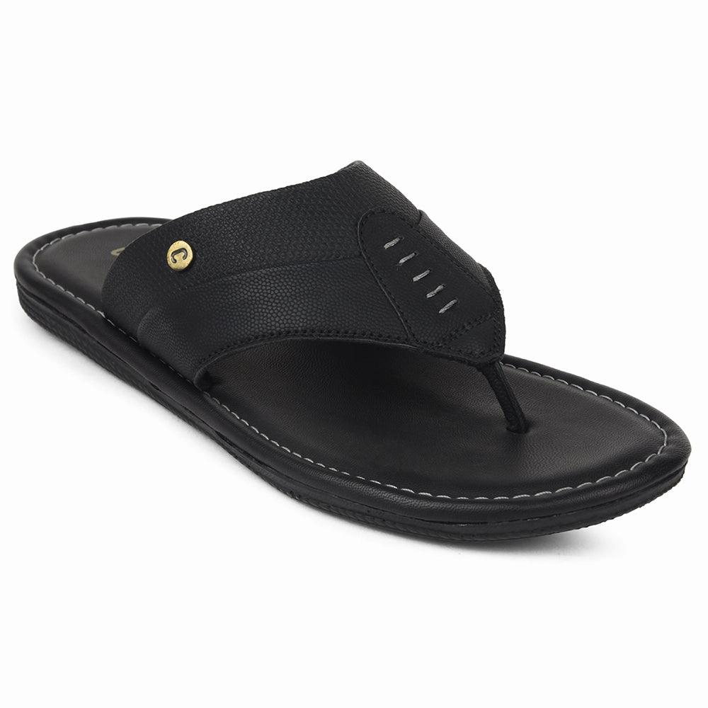 Coolers Black Casual Slipper For Men AOL-13 By Liberty
