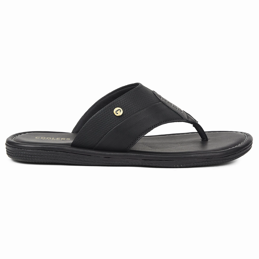 Coolers Black Casual Slipper For Men AOL-13 By Liberty