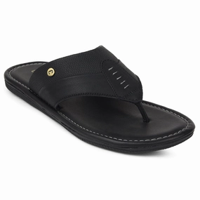 Coolers Black Casual Slipper For Men AOL-13 By Liberty
