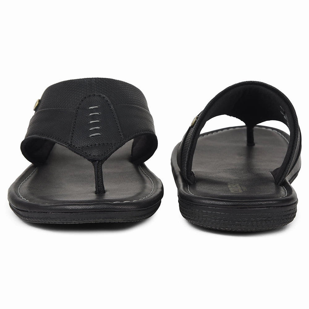 Coolers Black Casual Slipper For Men AOL-13 By Liberty