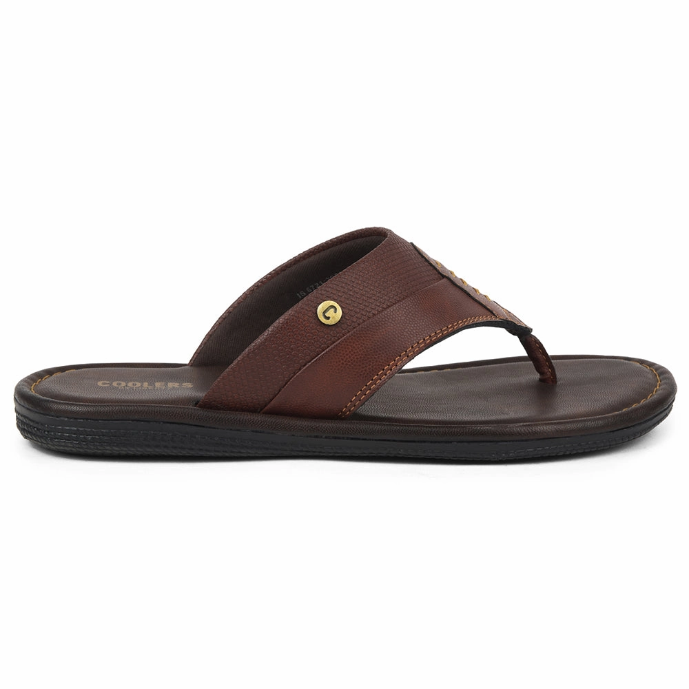 Coolers Tan Casual Slipper For Mens AOL-13 By Liberty
