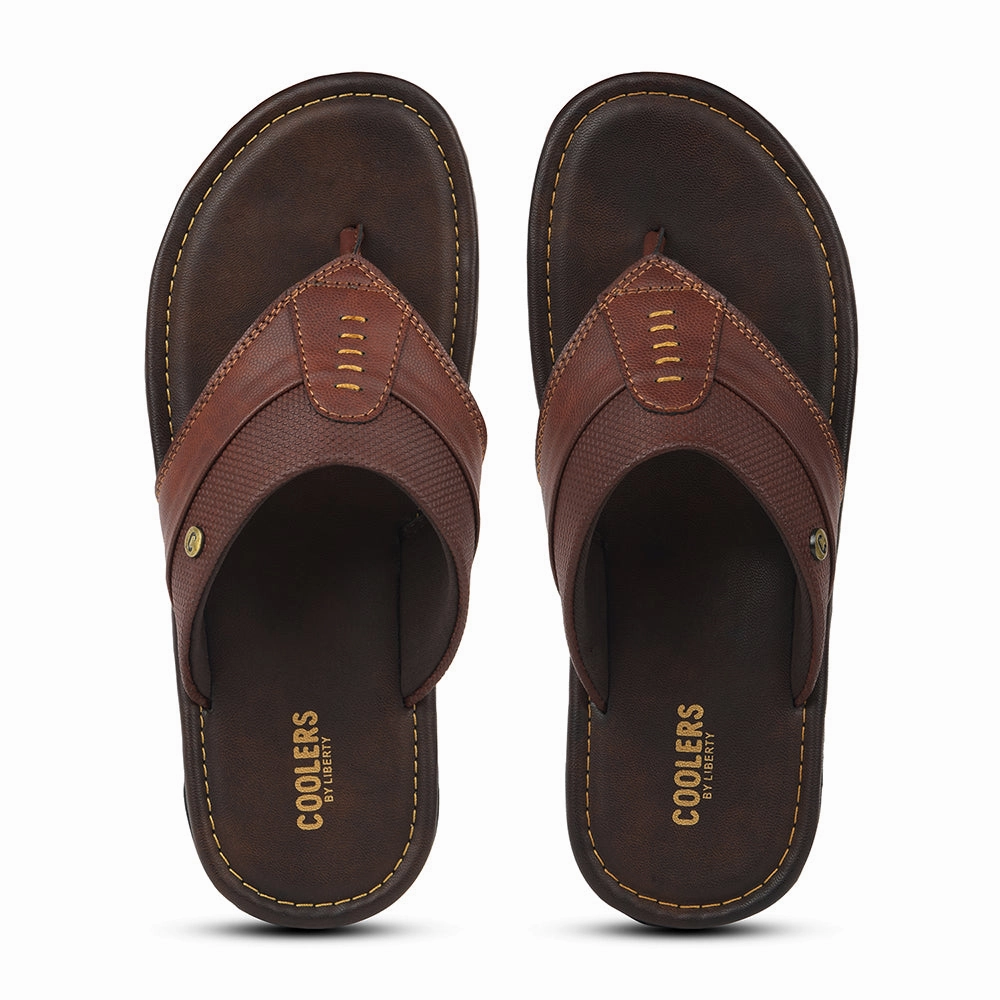 Coolers Tan Casual Slipper For Mens AOL-13 By Liberty