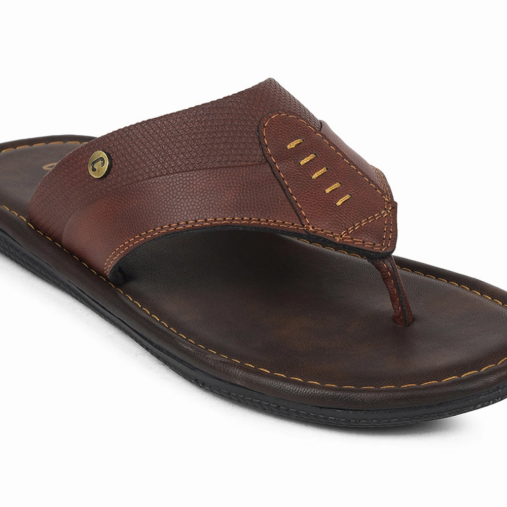 Coolers Tan Casual Slipper For Mens AOL-13 By Liberty