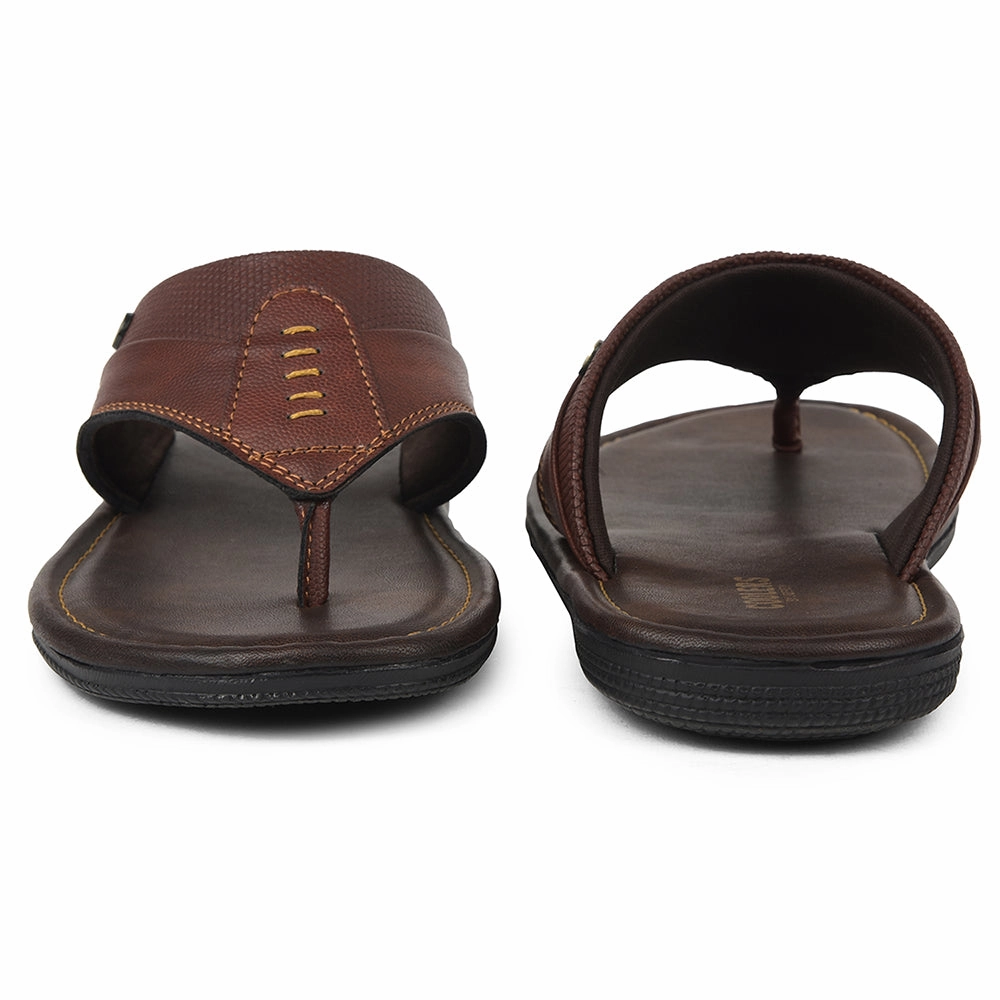 Coolers Tan Casual Slipper For Mens AOL-13 By Liberty