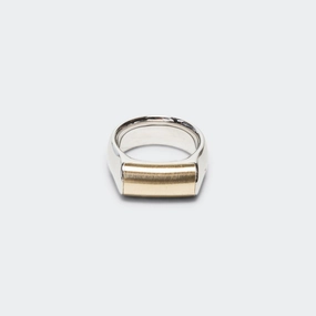 Crest Ring Gold Top - 9K Gold/925 Silver