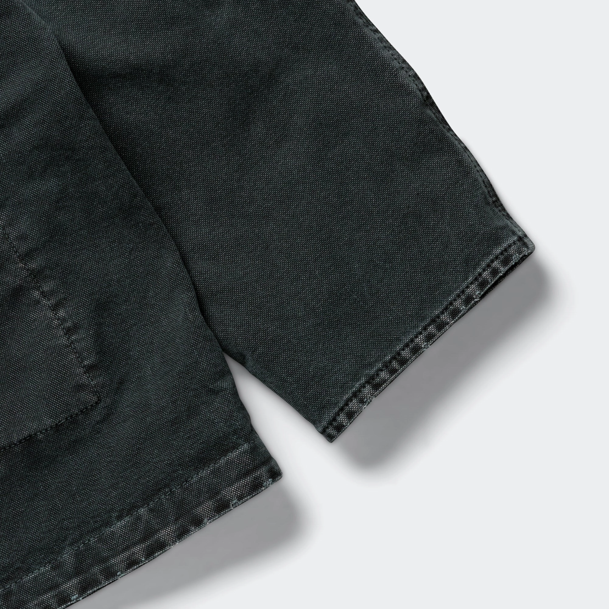 Distressed Denim Zip-Up Jacket - Black