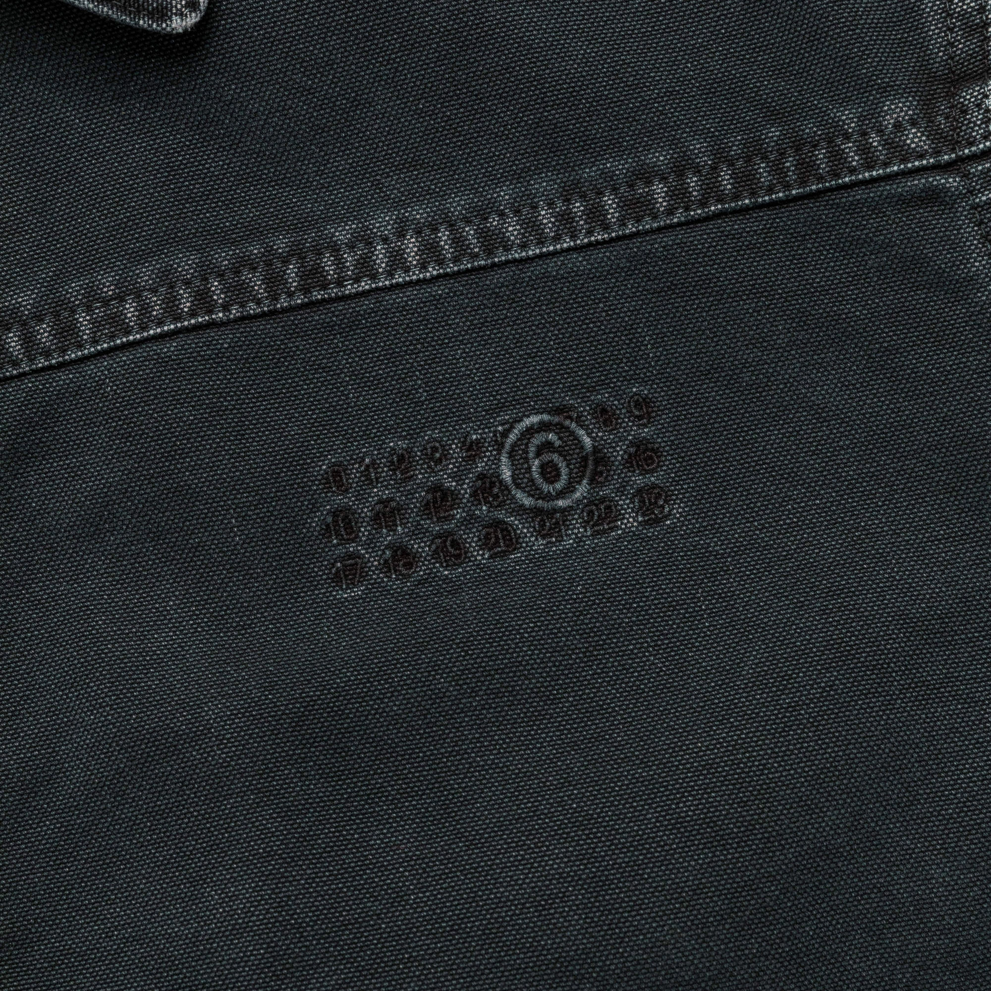 Distressed Denim Zip-Up Jacket - Black