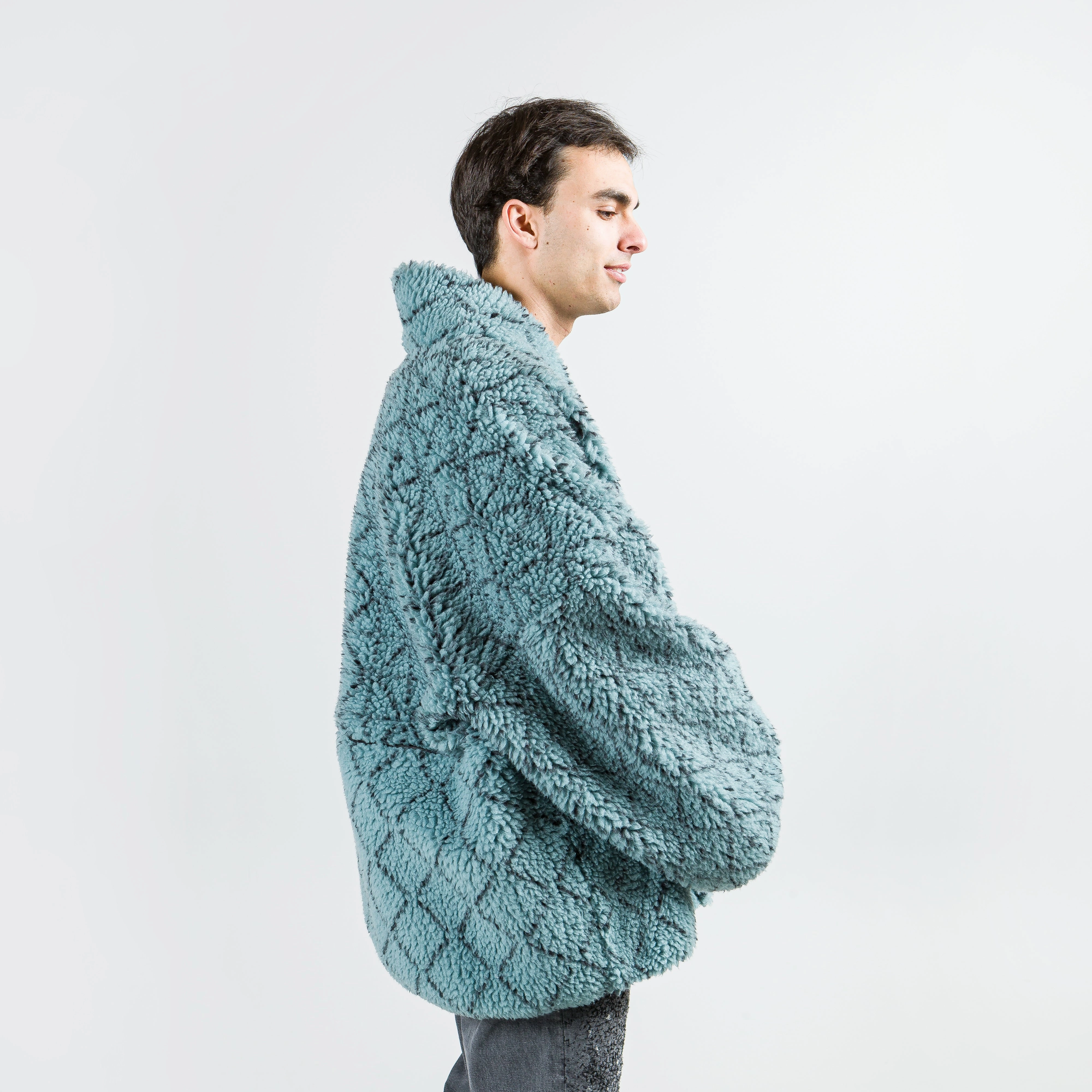 DO-GI SASHIKO Boa Fleece KESA JACKET - Blue
