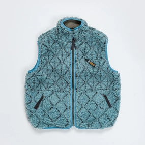 DO-GI SASHIKO Boa Fleece Reversible Vest - Blue