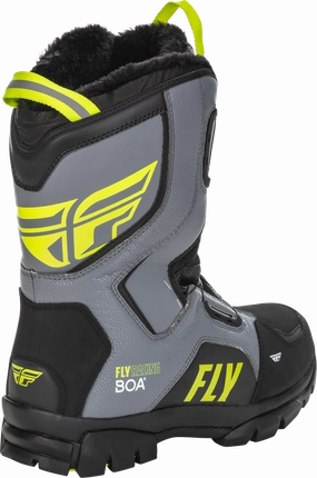 Fly Racing Marker BOA Snowmobile Boot Black Grey Hi-Vis Yellow
