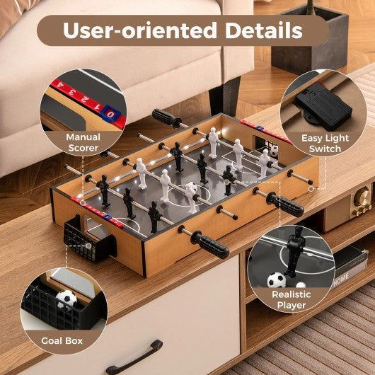 Game Room Size Football Table With Non-Slip Handle-Brown
