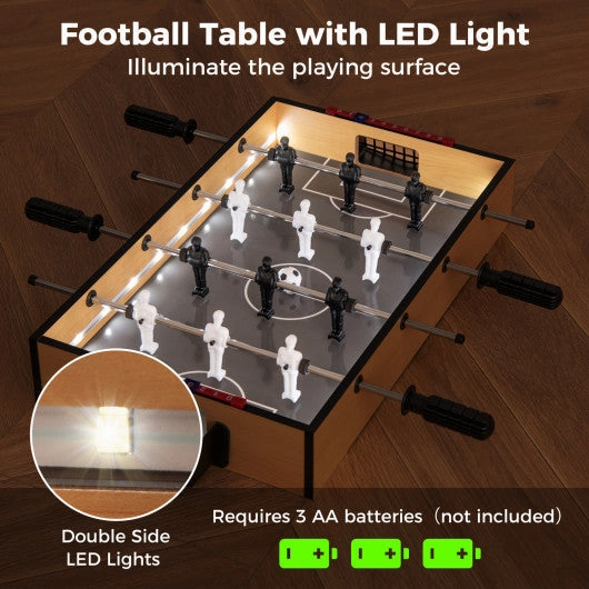 Game Room Size Football Table With Non-Slip Handle-Brown