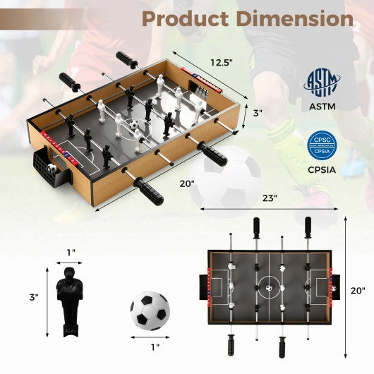 Game Room Size Football Table With Non-Slip Handle-Brown