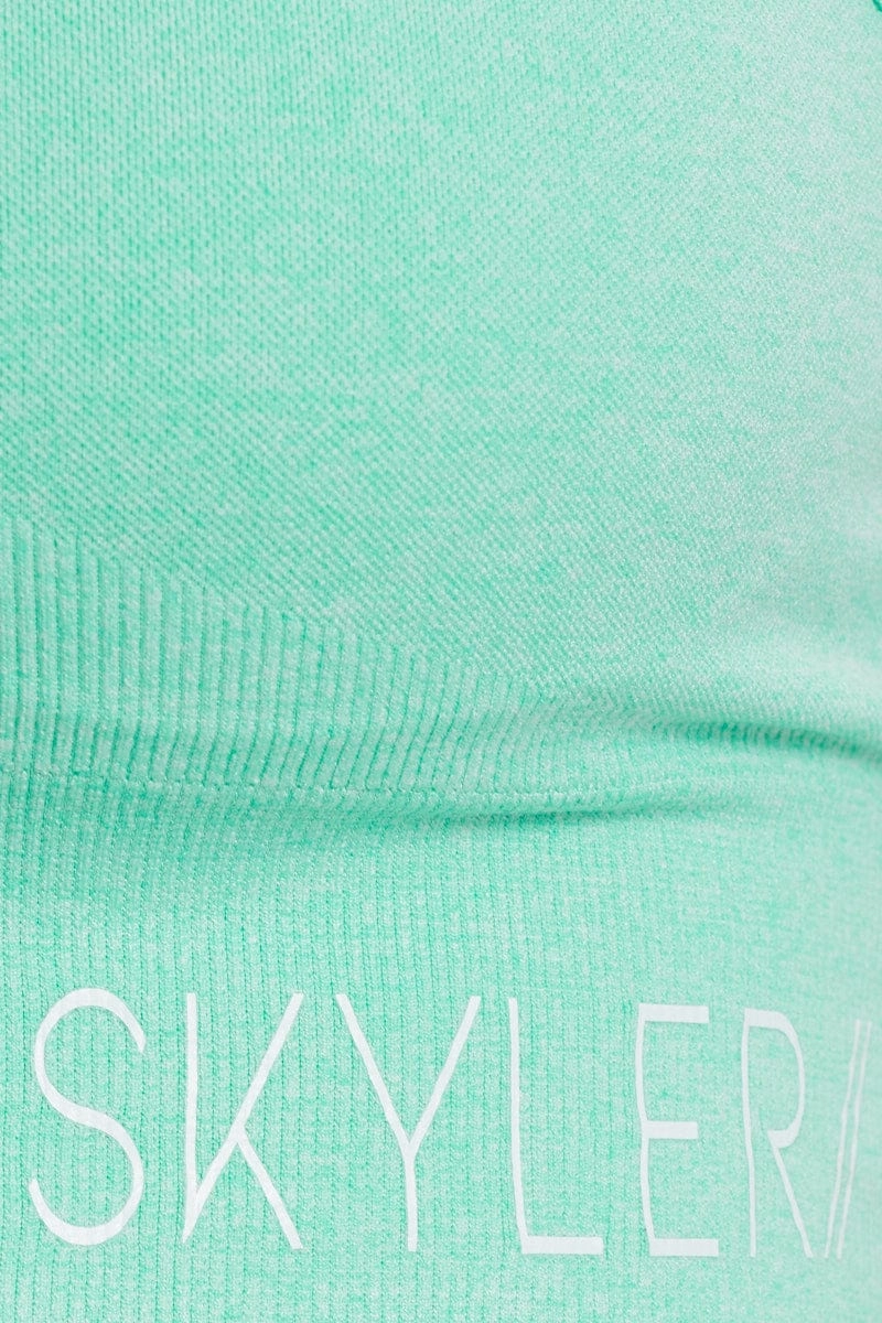 Green Seamless Sports Bra