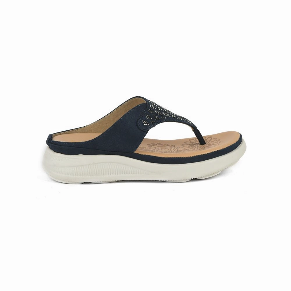 Healers Casual Navy Blue Slippers For Women SMT-3 By Liberty