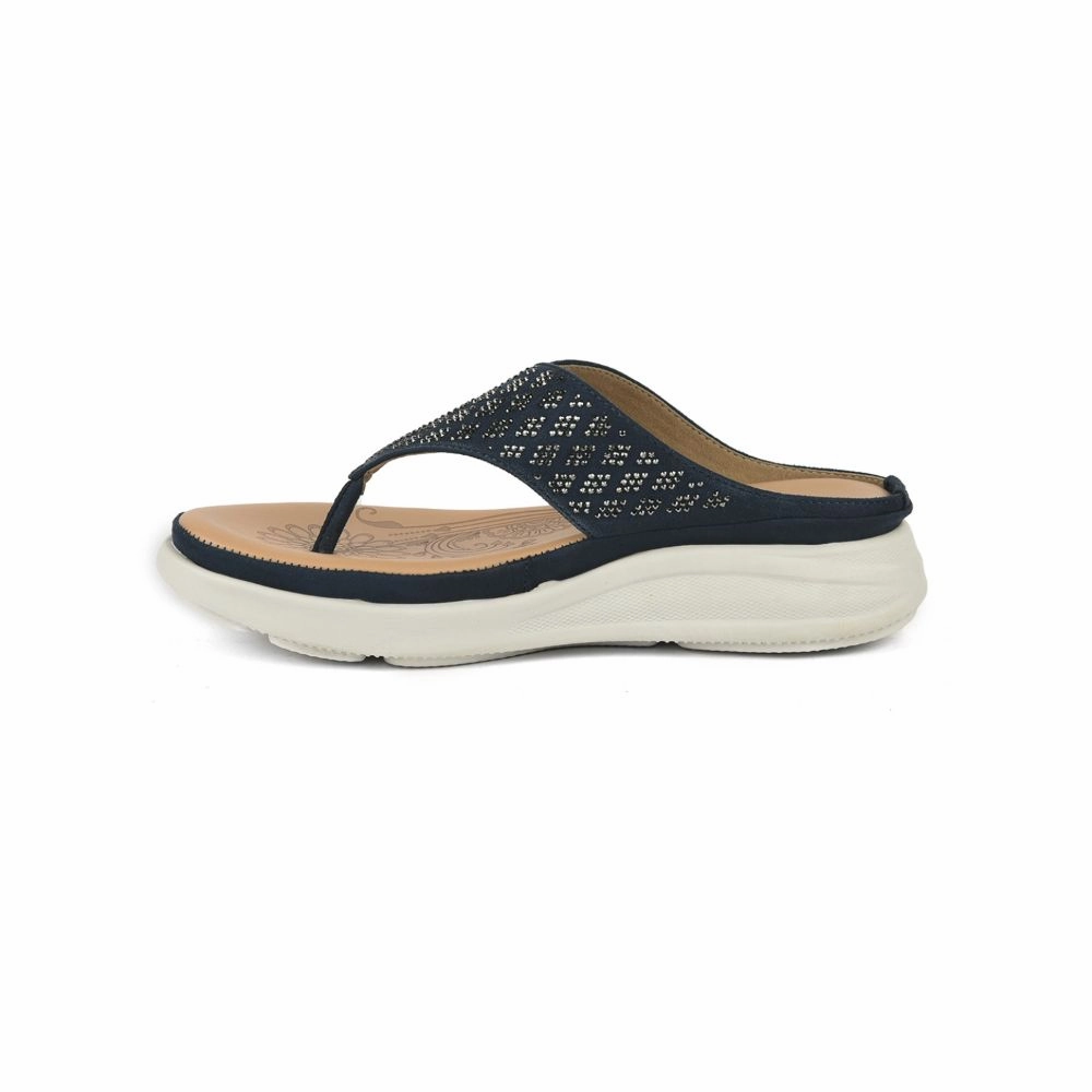 Healers Casual Navy Blue Slippers For Women SMT-3 By Liberty