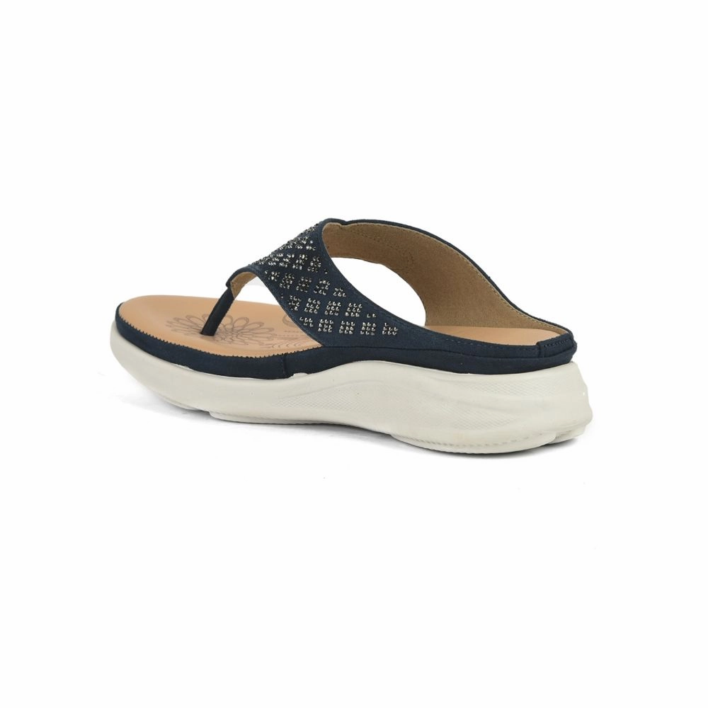 Healers Casual Navy Blue Slippers For Women SMT-3 By Liberty