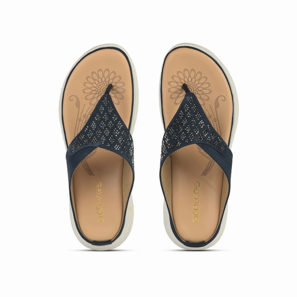 Healers Casual Navy Blue Slippers For Women SMT-3 By Liberty