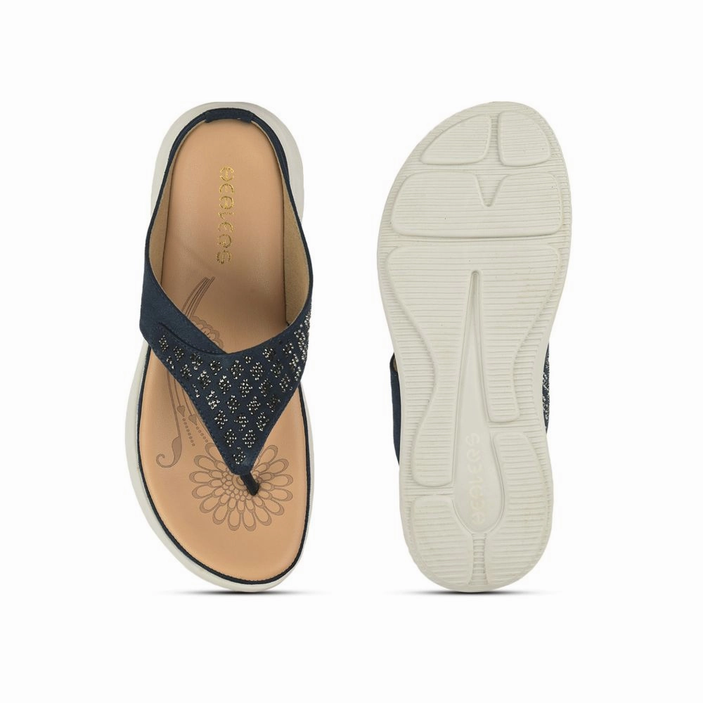 Healers Casual Navy Blue Slippers For Women SMT-3 By Liberty