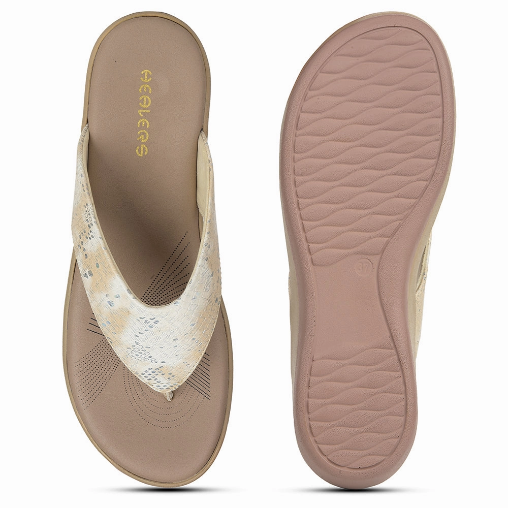Healers Golden Casual Slipper For Women JJL-12 By Liberty