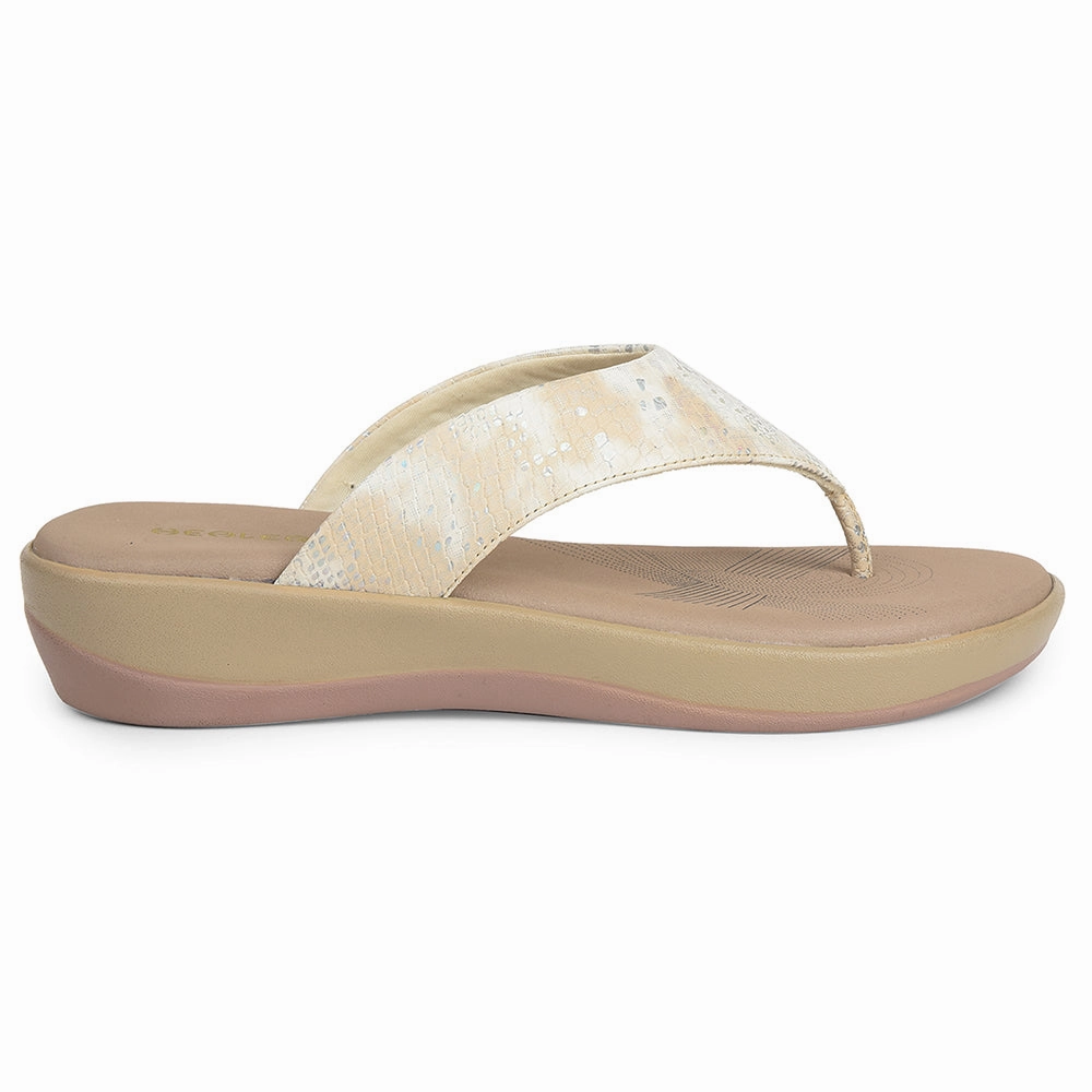 Healers Golden Casual Slipper For Women JJL-12 By Liberty