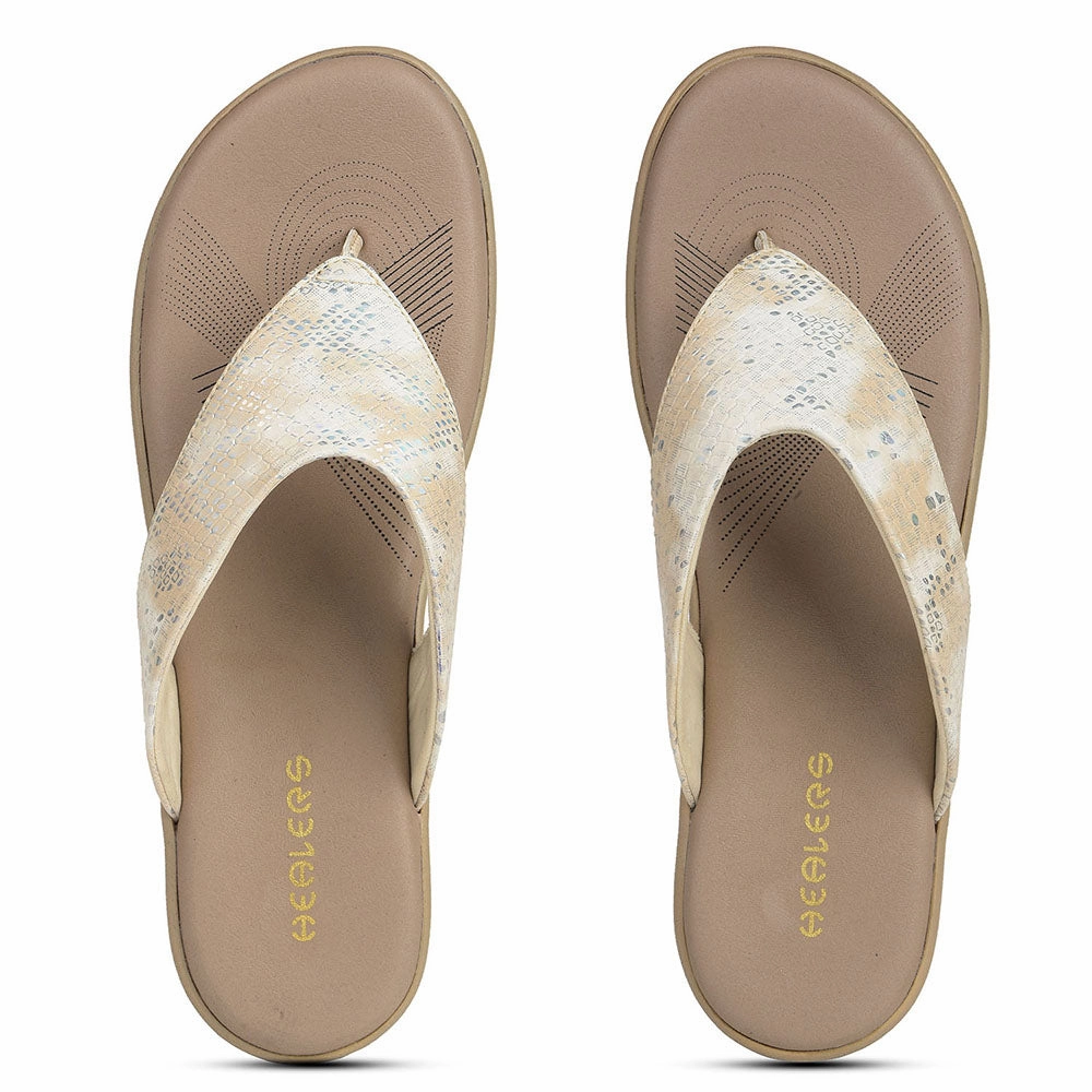 Healers Golden Casual Slipper For Women JJL-12 By Liberty