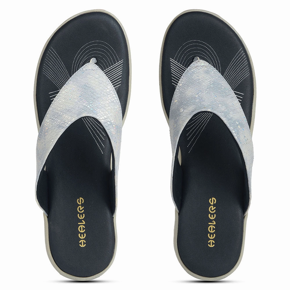 Healers Silver Casual Slipper For Women JJL-12 By Liberty