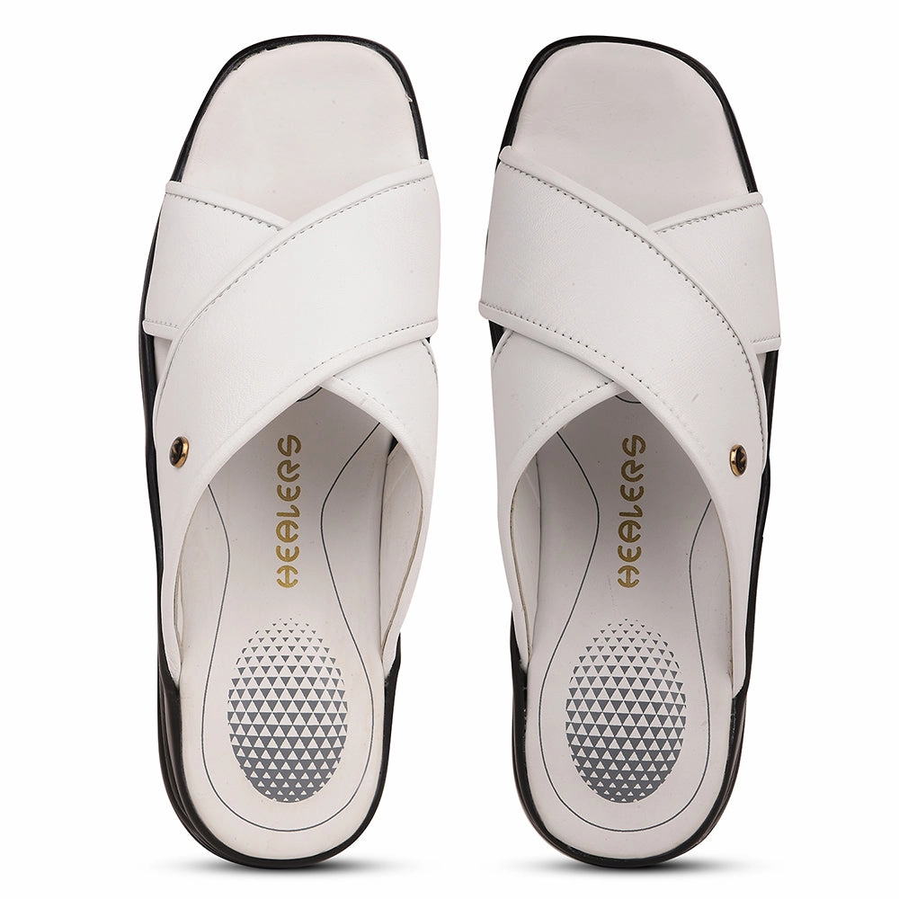 Healers White Casual Slipper For Men 2013-121 By Liberty