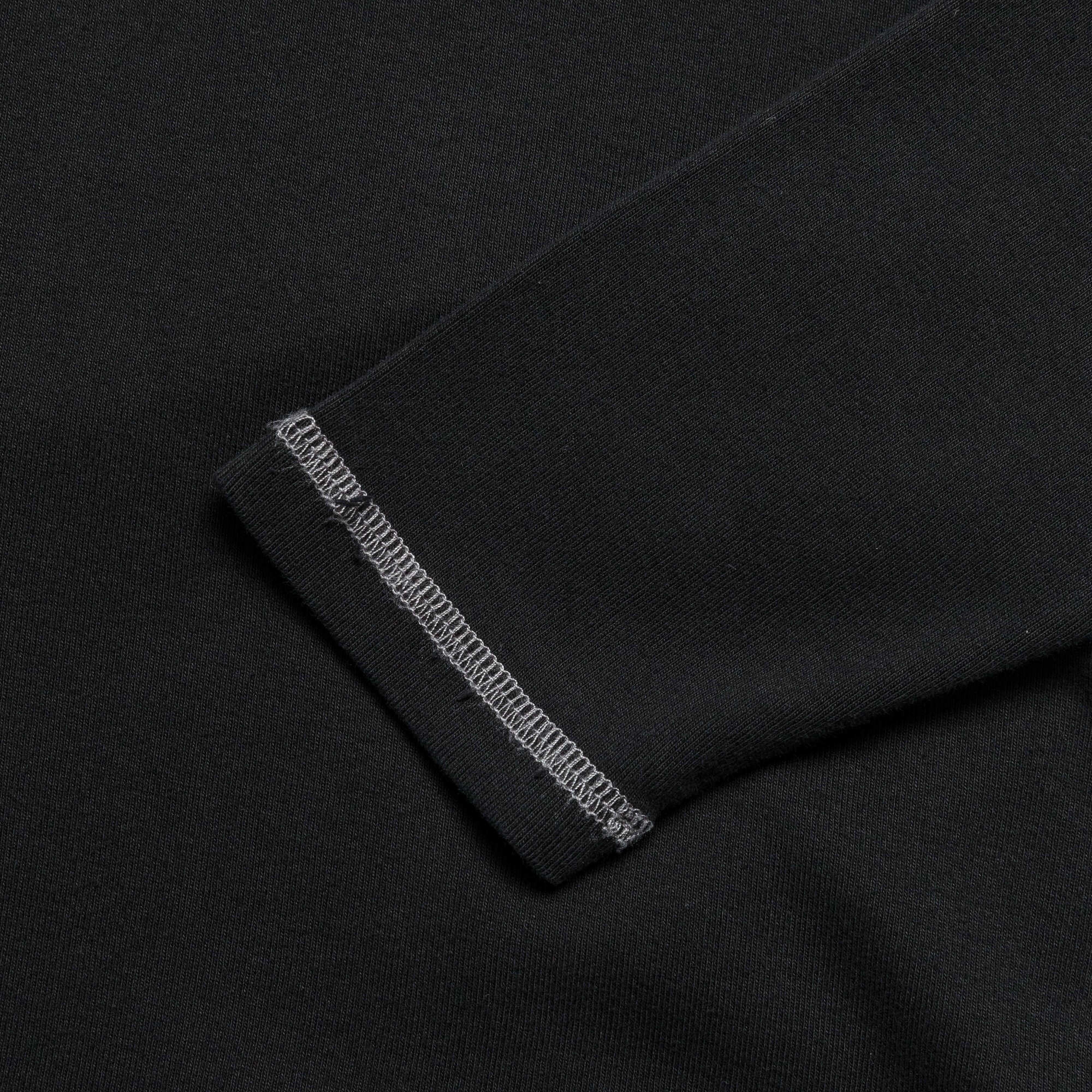Heavy Rib Knit Long Sleeve Tee - Black