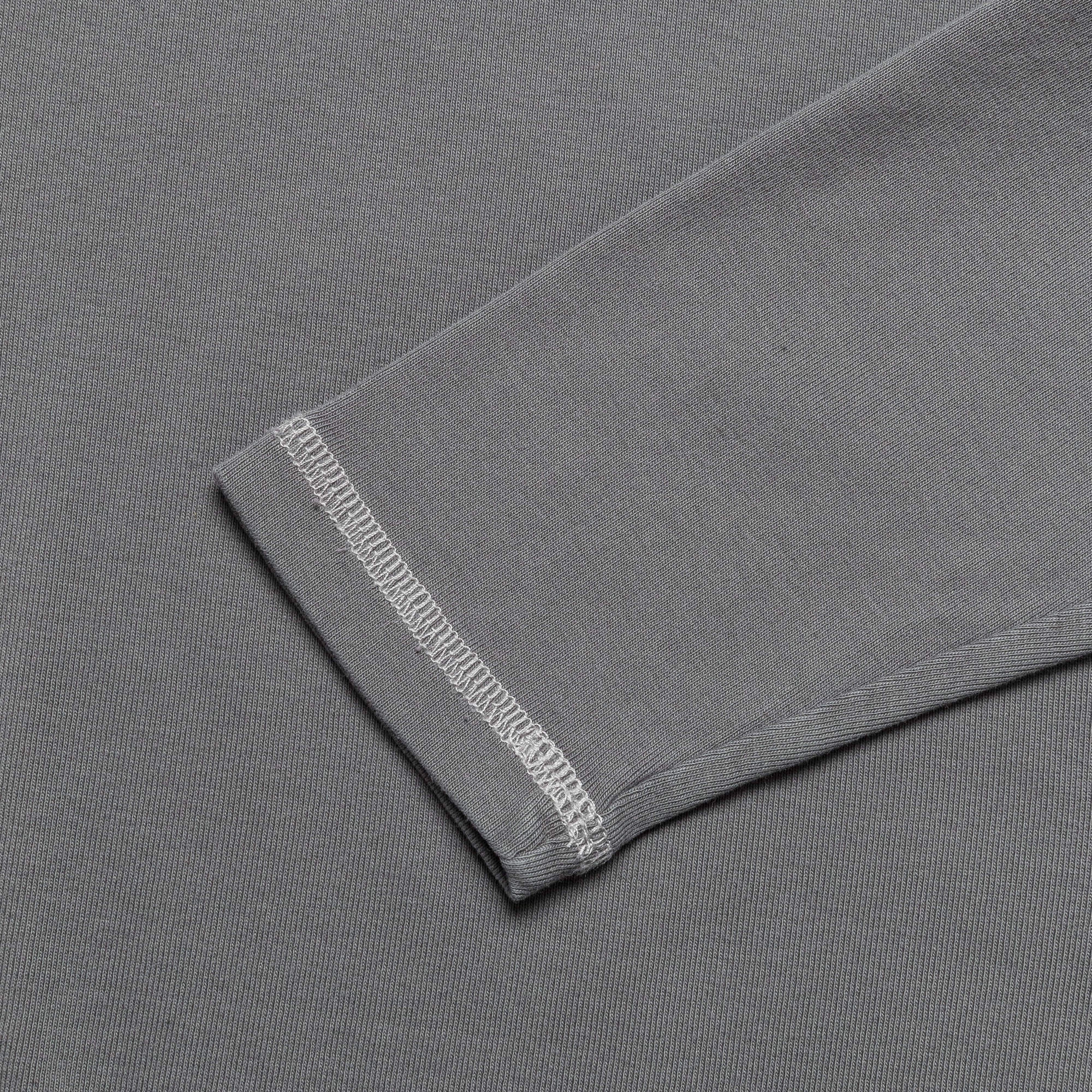 Heavy Rib Knit Long Sleeve Tee - Grey