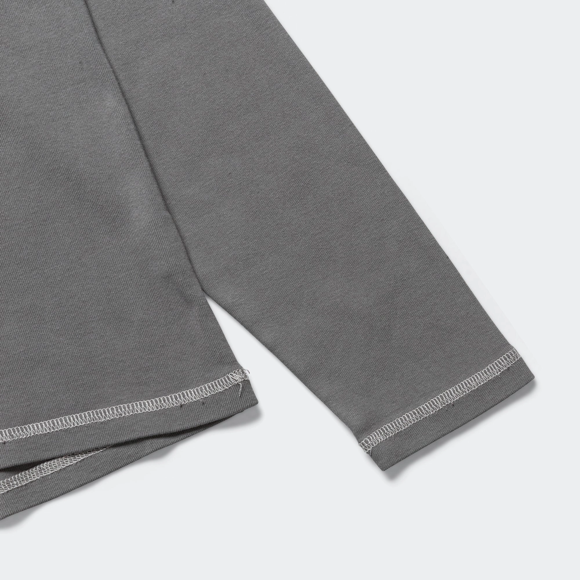 Heavy Rib Knit Long Sleeve Tee - Grey